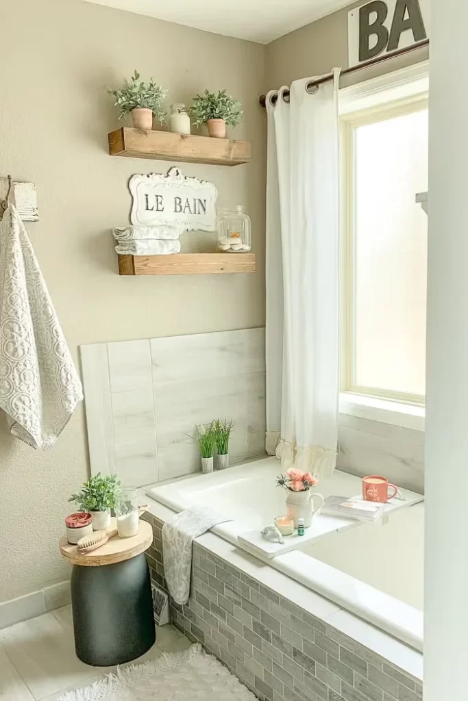 wall-mounted storage small bathroom