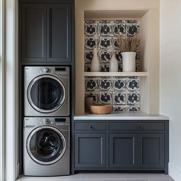 25 Stacked Washer and Dryer Laundry Room Ideas You’ll Want to Copy